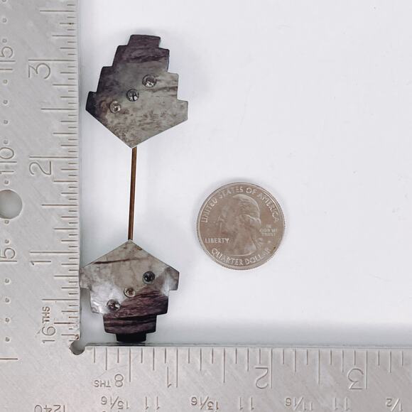 Vintage 80s Art Deco Revival Rhinestone Collar Pin Bar Brooch Geometric Jewelry - Picture 11 of 12